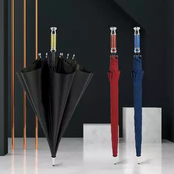 New Lotus Keel Long Handle Golf Umbrella Men s Umbrella Vinyl Sunscreen Rain and Weather Umbrella 27 inches. чёрный