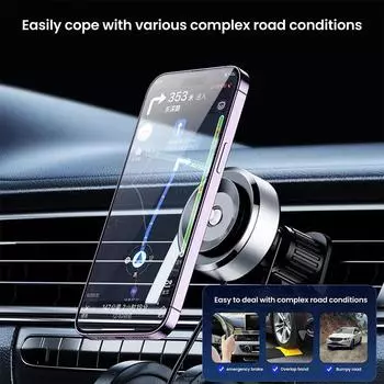 New Magnetic Car Wireless Stand Magnet Universal Vacuum Adsorption Air Vent Car Mount Bracket For Macsfae 15 14 13 1 I3u6