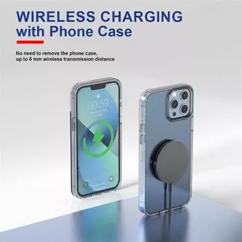 New Magnetic Wireless Charger Pad for iPhone 15 14 13 12 Pro Max Samsung Xiaomi Chargers Induction Fast Charging Dock Station чёрный
