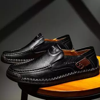 New Man Shoes Handmade Leather Designer Casual Loafers Platform Comfortable Fashion Moccasin Driving Shoes Sneaker for Men 2024 47 светло-коричневого
