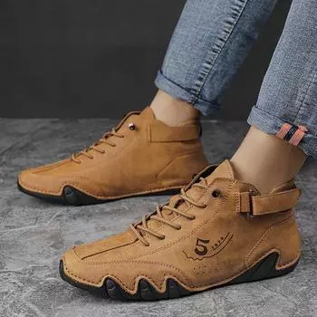 New Men Boots Octopus Casual Shoe Outdoor Shoes Casual Motorcycle Winter Shoes 2024 Waterproof High Top Sneakers Luxury Footwear 39 чёрный