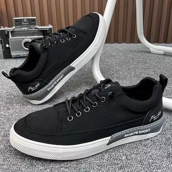 New Men Casual Shoes Breathable Black Sneakers Fashion Driving Walking Tennis Shoes for Male Skate Flats Zapatillas Hombre 39 серый