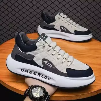 New Men s Casual Sneakers Summer Breathable Soft-sole Running Shoes Male Vulcanized Shoes Outdoor Non Slip Damping Training Shoe 39 бежевый