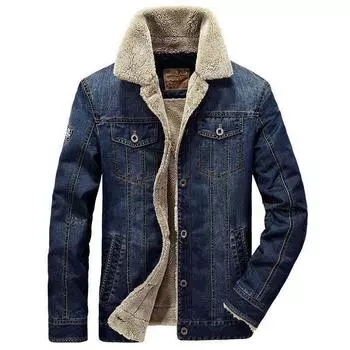 New Men s Denim Jacket Thickened Velvet Fashionable Casual Large Size Loose Jacket M