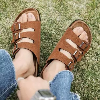 New Men s Fashion Outdoor High End Sandals and Slippers Classic Black/Brown/Khaki Men s Anti Slip Thick Sole Breathable Sandals 35 чёрный