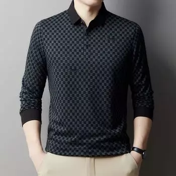 New Men s Long-sleeved Thermal Tops, Loose-fitting Autumn Clothes, Men s T-shirts, POLO Shirts M