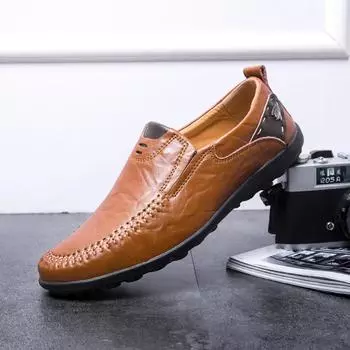 New Men s Luxury Leather Shoes Soft Sole Driving Fashion Minimalist Business Men Shoes Large Size Casual Shoes Zapatillas Hombre 38 темно-коричневого