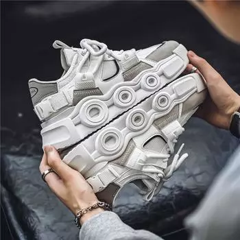 New men s shoes breathable student platform sneakers men s trendy teen non-slip casual low-top board shoes 39