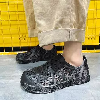 New Men s Slipper Summer Lightweight Comfortable Sandals Men EVA Soft Sole Slides Shoes Outdoor Walking Beach Shoes Flip Flops 40 чёрный