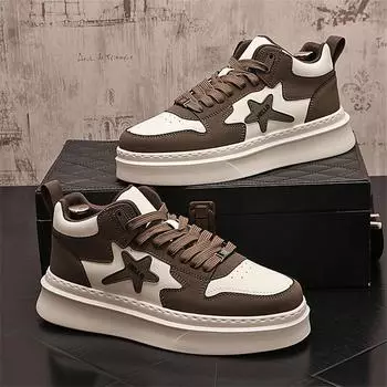 New Men‘s Sneakers Fashion High Top Casual Shoes Light Breathable Boots Shoes Lace Up Platform Shoes Zapatillas de Hombre 38