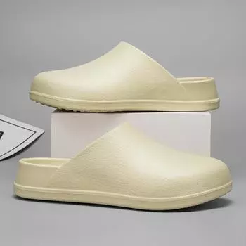 New Men Women Slippers Indoor Garden Clogs Waterproof Chef Shoes Beach Sandal Slippers For Pet Workers Outdoor Fishing Shoes 36-37 хаки