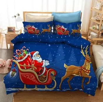 New Merry Christmas Gift, 3D Christmas Santa Bedding Set, Queen Twin Single Size Duvet Cover Set, Pillowcase Home Textile Luxury 70x133cm 2pcs
