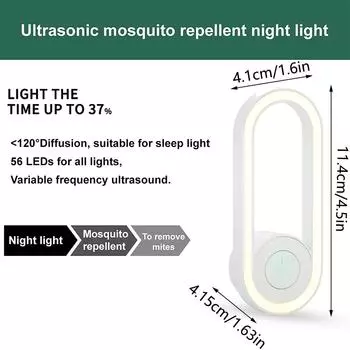 New Mosquito Killer with LED Light for Camping Bedroom Kitchen Office Home (White)