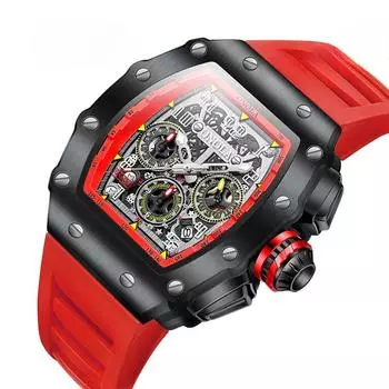 New Multi-functional Waterproof Quartz Men s Watch with Silicone Strap Watch