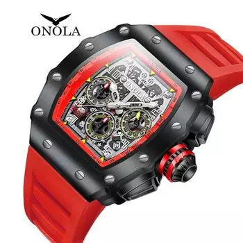 New Multifunctional Waterproof Quartz Men s Watch Silicone Band Watch