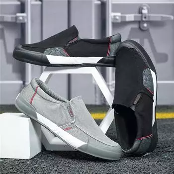 New One-pedal Men s Korean Style Trendy Casual Shoes Old Beijing Cloth Shoe Men s Breathable Leisure Driving Shoes Sneakers 7 чёрный