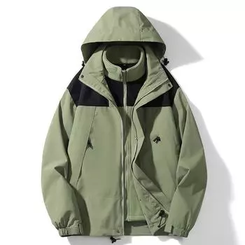 New Outdoor Jacket for Men and Women Autumn and Winter Three-in-one Removable Windproof Waterproof Fleece Inner Shell XS