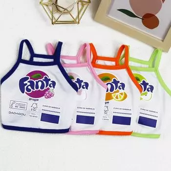 New Pet Clothing Thin Dog Clothes Soda Short Dog Camisole Ketong Grape Lemon Orange Print Pet Cat Clothing Puppy Clothes XS