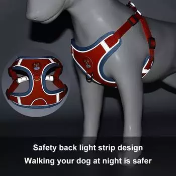 New Pet Dog Harness Leash Set Reflective Adjustable Puppy harness Outdoors Walking Running Vest Harness For Small Meduim Dogs S (For 2-3kg) оранжевый