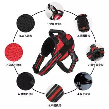 New Pet Dog Traction Chest Strap Oxford Cloth Explosion-proof Punch K9 Chest Strap Dog Rope Traction Rope S