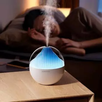 New Portable USB Air Humidifier Desktop Transparent Home Cute Spherical Atomizing Humidifier Atmosphere Light Tabletop Difusser розовый