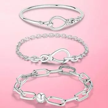 New Pulseira 925 Sterling Silver Original Me Bracelet Women Fit Brand Me Charm Beads Fashion DIY Jewelry for Women Gift