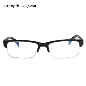 New Resin Half Frame Vision Care Reading Glasses Flat Lens Myopia Glasses -2.5