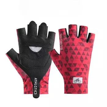 New Riding Half finger Gloves for Men and Women Ice Silk Thin Non slip Breathable Takeout Sun Protection Mountain Bike Bicycle Gloves M