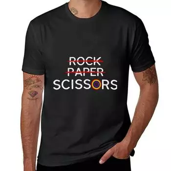 Новая летняя футболка Rock Paper для мужчин. Футболка с короткими рукавами и круглым вырезом. Мужская мода. Повседневные футболки больших размеров. Топы. XS