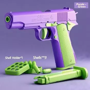 New Selling Carrot Gun 1911 Hand Grab toys Air-Hung Colt Model Decompression Continuous Throwing Shell Children Toy