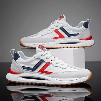 New Shoes for Men Spring Summer Street Trend Breathable Casual Sport Shoes Youth Comfortable Striped Sneakers 39 синий