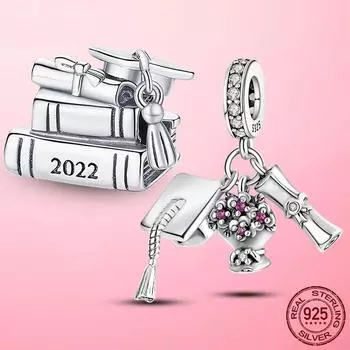 Новые серебряные подвески 925 пробы, серебряные выпускные книги, подвески, бусины, подходят для оригинального браслета, сделай сам, ювелирные изделия