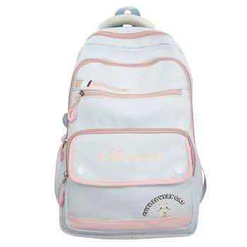 New simple backpack retro college style junior high school student schoolbag large capacity travel computer backpack белый
