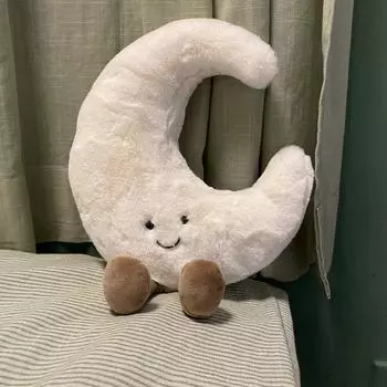 New Simulation Toy Moon and Sun Pillow Fashion Cute Plush Doll Sofa Ornaments 35cm (weight 230g)