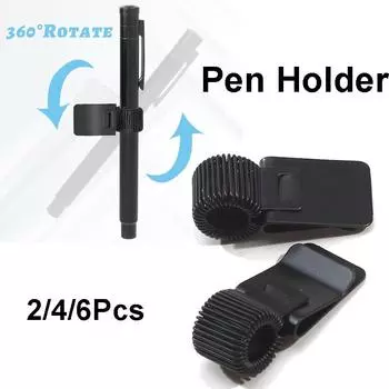 New Single Hole Metal Spring Pen Holder With Pocket Clip Spring Loop Doctors Nurse Uniform Pen Holders Notebook Metal Pen Clip 2pcs чёрный