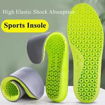 New Sports Insole Shock-Absorbing Soft Breathable Sweat-wicking Deodorant Shoe Inserts Anti-slip Template for Men Women Insoles 37-38 серый