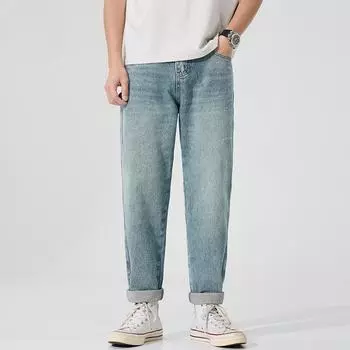 New Spring and Summer Harun Micro-conical Small Foot Jeans Fashionable Casual and Versatile Trendy Men 28 синий