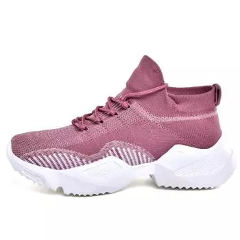 New Spring Breathable Mesh Casual Shoes for Women Plus Size Men s Sneakers Elastic Sports Sneakers Flexible Platform Winter 40 чёрный