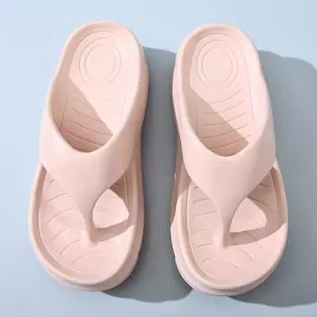 New spring EVA flip-flops women s wear simple fashion versatile heightening thickening beach summer sandals 35-36 розовый