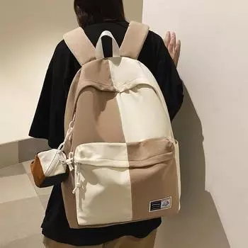 New Student Backpack Large School Bags for Girl Ins Fashion Canvas Schoolbag Waterproof Student Travel Bag