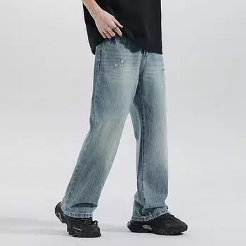 New Style American High Street Loose Straight-flat Jeans Pants 28