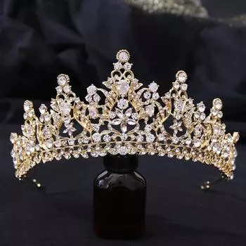 Новый стиль, элегантная большая свадебная корона 3A из сплава циркония, популярный свадебный головной убор, свадебные аксессуары для волос со стразами