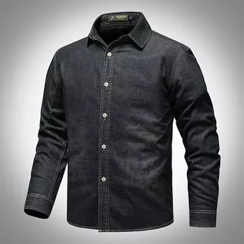 New Style Men s Work Clothes Denim Shirt Jacket Japanese Casual Trendy Outer Shirt Jacket Top Men M