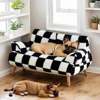 New style of universal pet nest for cats and dogs, plaid style pet sofa 56L X 40W X28H