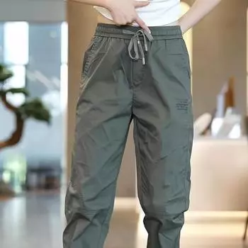 New Style of Work Clothes Ice Silk Casual Pants for Men Loose Summer Quick-drying Pants for New Style Versatile Sport Thin Style Tie-fitting M