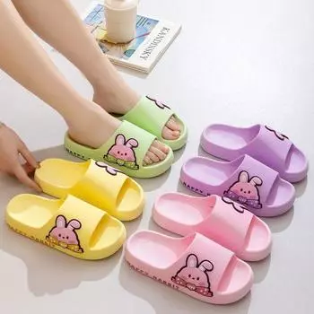 New Summer 2025 Non-Slip Odor-Free Cartoon Soft Sole Comfortable Indoor Outdoor Women High Heels Slippers 36-40