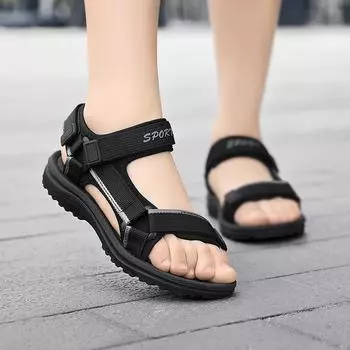 New Summer Fashion Versatile Casual Children s Shoes Outdoor Sports Lightweight and Breathable Student Beach Running Sandals 30 черный серый