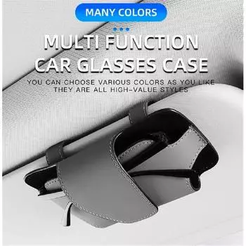 New Sun Visor Glasses Holder Textured Nappa Leather Glasses Case Sunglasses Storage