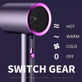 New Super High-Speed Hair Dryer Brushless Motor For Fast Drying Salon Professional Negative Ion Hair Care Styling Hair Dryer EU белый
