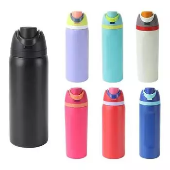 New Thermos Cup 24oz 32oz Insulated Cup Stainless Steel Space Kettle Water Bottle with Straw Vacuum Flasks for Car Outdoor Sport 32oz